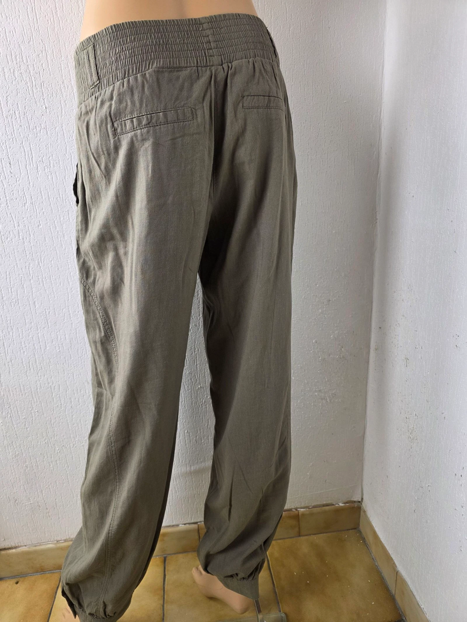 Carrot / Harem Pants Khaki Promod (Linen & Cotton) size 40/42 – photo 5